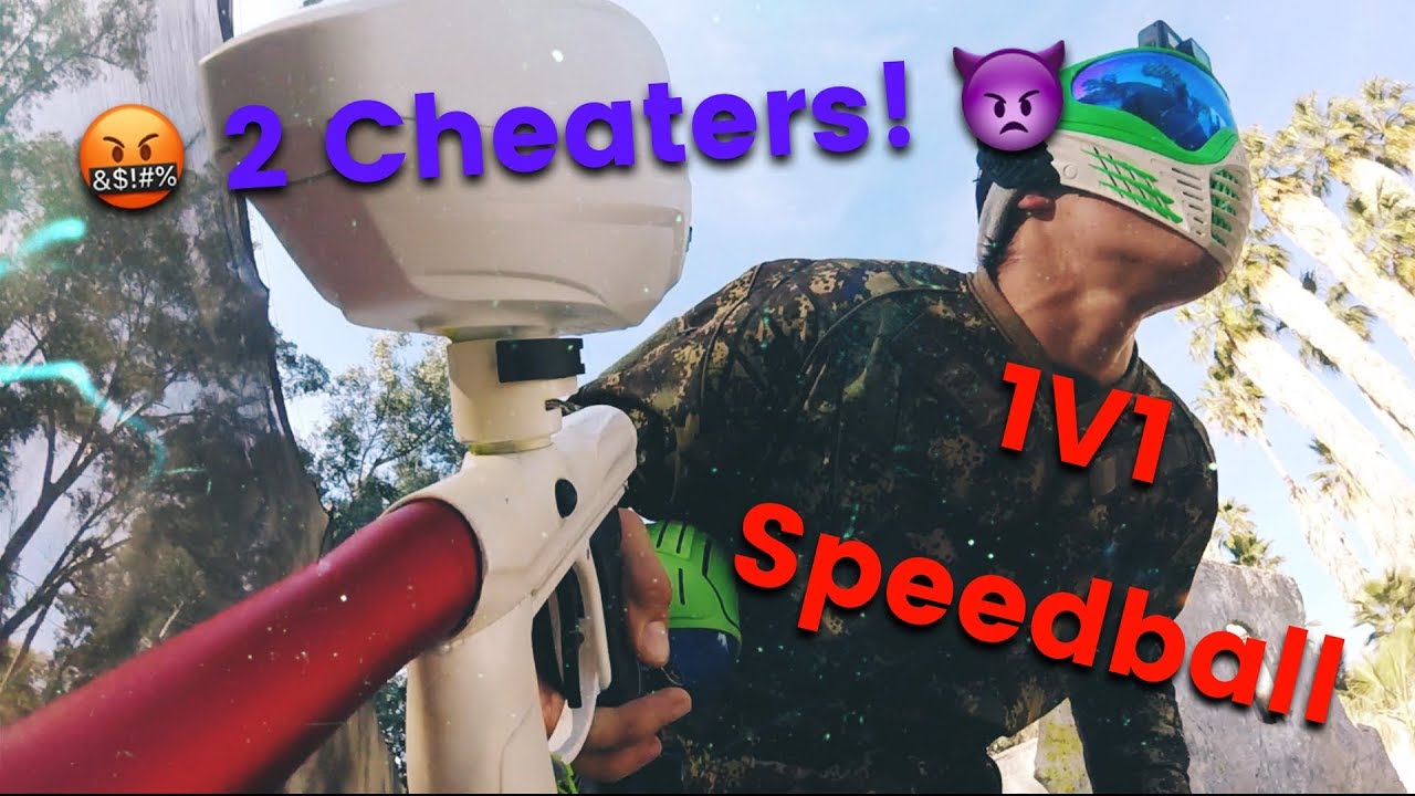 2 PAINTBALL CHEATERS IN ONE DAY // 1v1 SPEEDBALL // JUNGLE ISLAND PAINTBALL