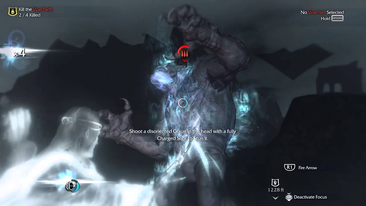 Caragors vs graug in Shadow of Mordor