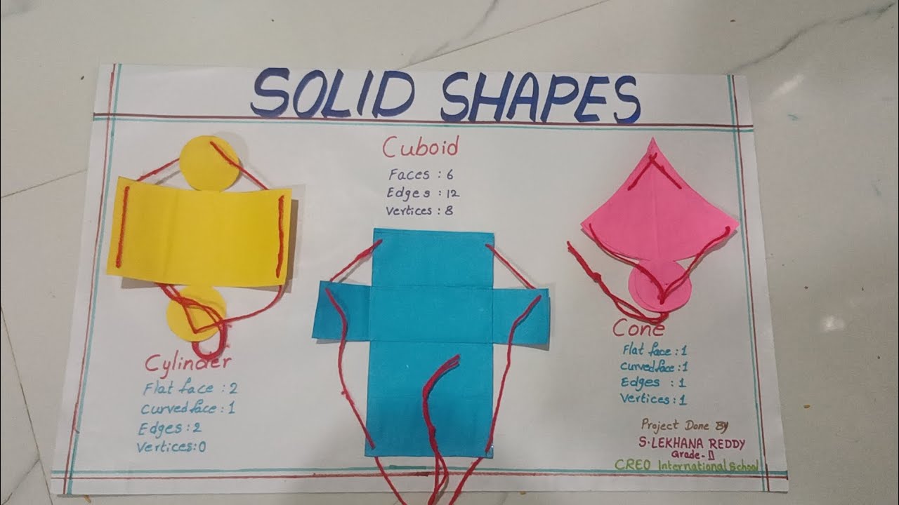 Solid Shapes or 3D Shapes Maths Project || SA 1 Maths Project working model #trending #viralvideo