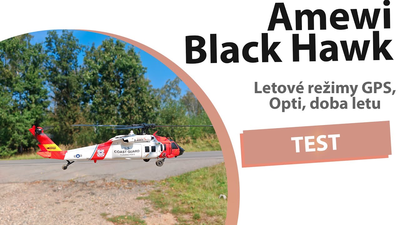 UH60 Black Hawk test GPS a Opti, doba letu