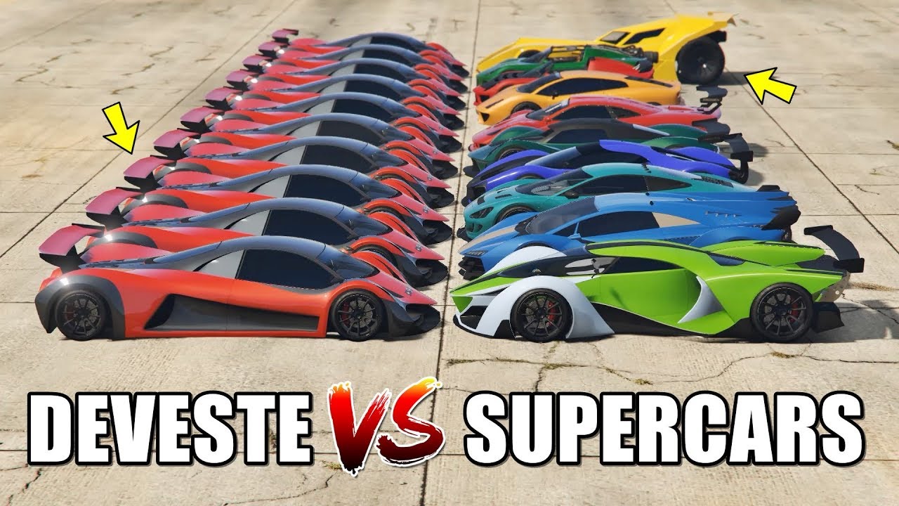 GTA 5 ONLINE - DEVESTE EIGHT VS SUPERCARS PART #3 (WHICH IS FASTEST?)