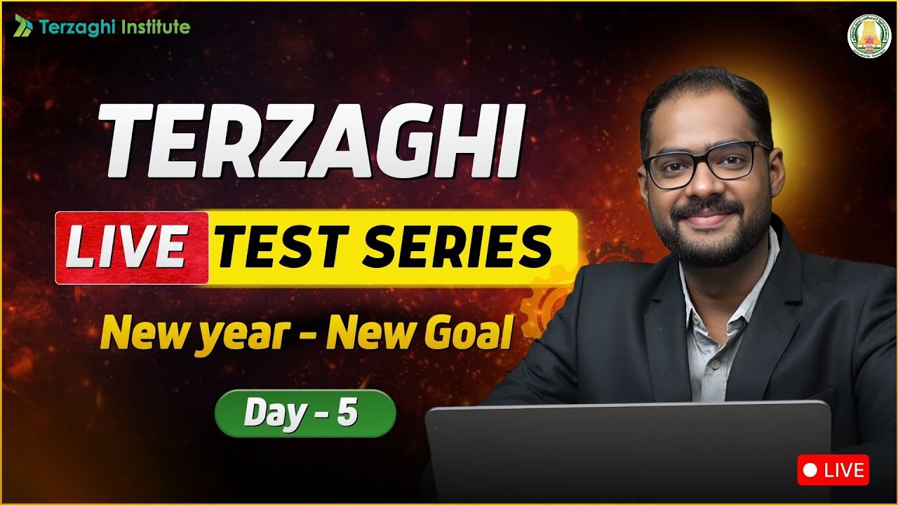🔴Kickstart 2026 🚀 | Terzaghi Institute Civil Live Test Series – Day 5 | New Year, New Goal 🎯