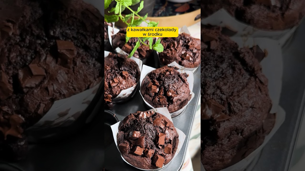 Obłędnie czekoladowe muffinki w 10 minut 🍫💛 #orchideli #babeczki #przepis  #shorts