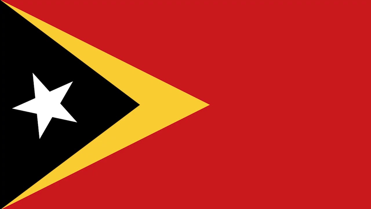 12 hours: Flag of Timor-Leste. Bandeira de Timor-Leste.