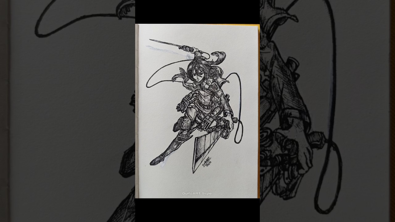 AOT characters drawing #anime #drawing #animeart #animedrawing #art #aot #fyp #shorts #eren #mikasa