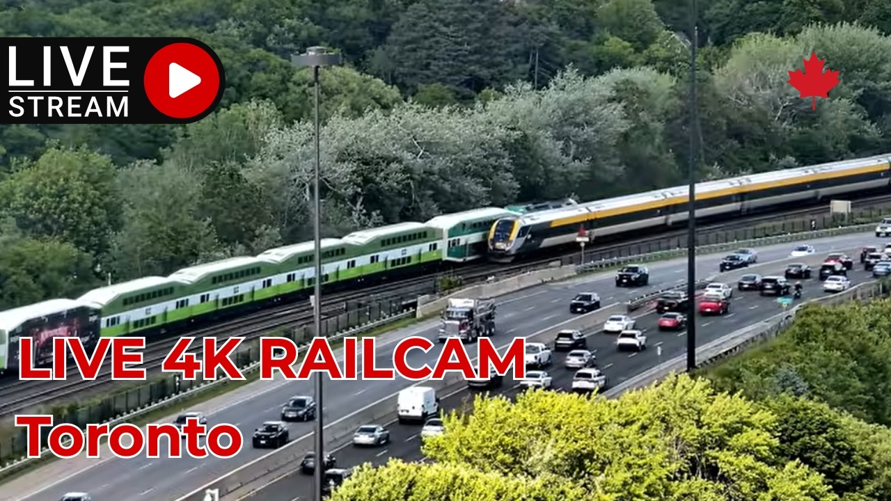 🔴 Live Toronto Railcam &bull; GO Train, VIA Rail & Amtrak Tracker | Gardiner Expressway Traffic Hub (4K)