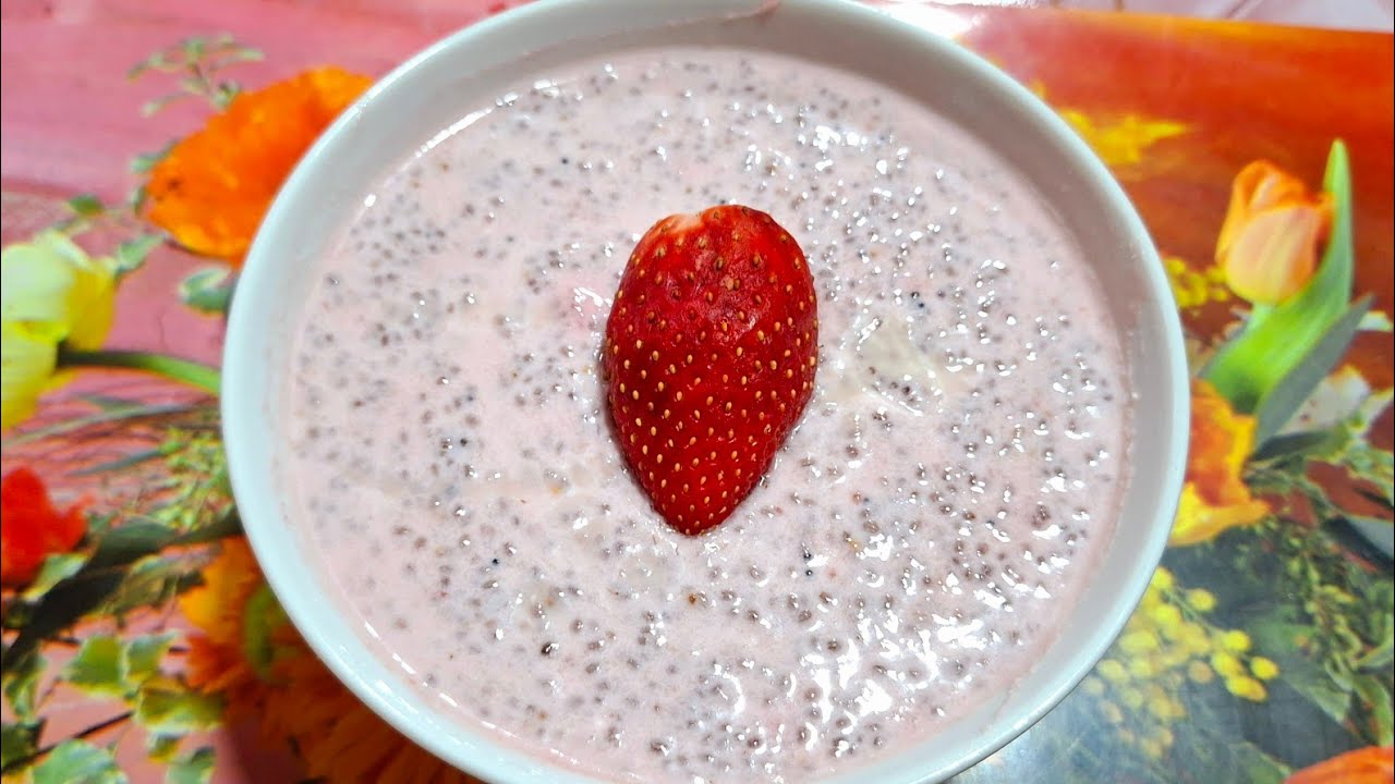 Клубничный пудинг с семенами чиа / Полезный, быстрый и вкусный десерт ❣️✨