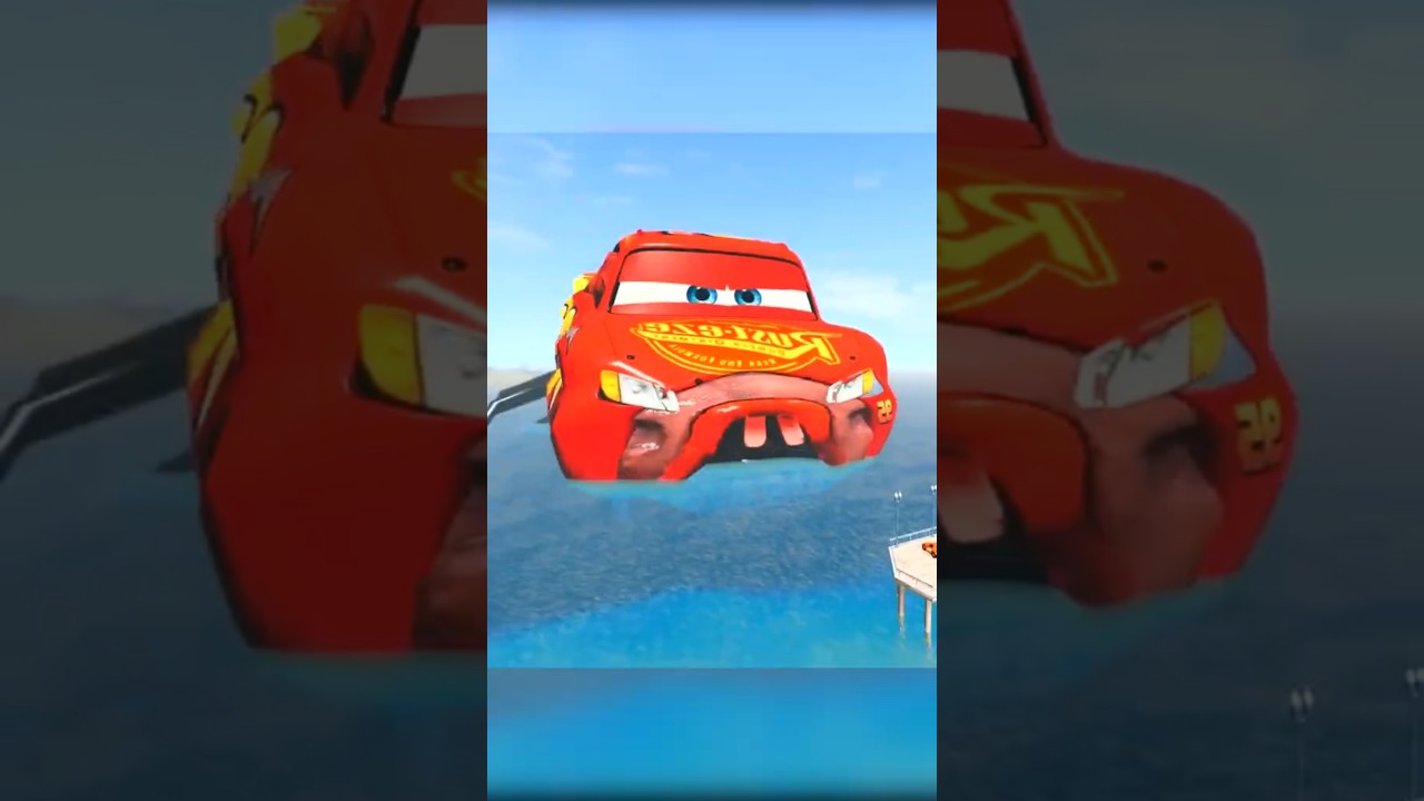 Giant Sea Monster Head McQueen Eater  #coffindance #beamngdrive #meme