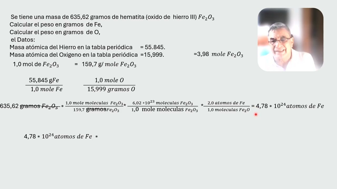 Calcular composición de peso en gramos de elementos  químicos  en una masa de material?