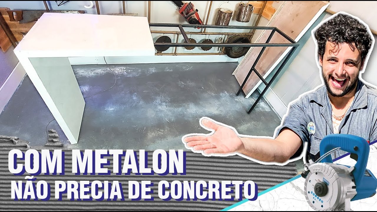 BANCADA DE PORCELANATO ESTRUTURADO EM PERFIL DE METALON - SEM CONCRETO - FAÇA VOCÊ MESMO