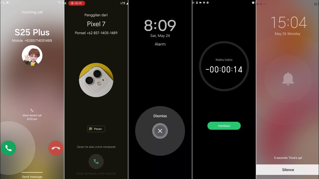 SAMSUNG S25 plus/GOOGLE pixel 7/INFINIT hot 40/xiaomi 15,alarm+timer+incoming call