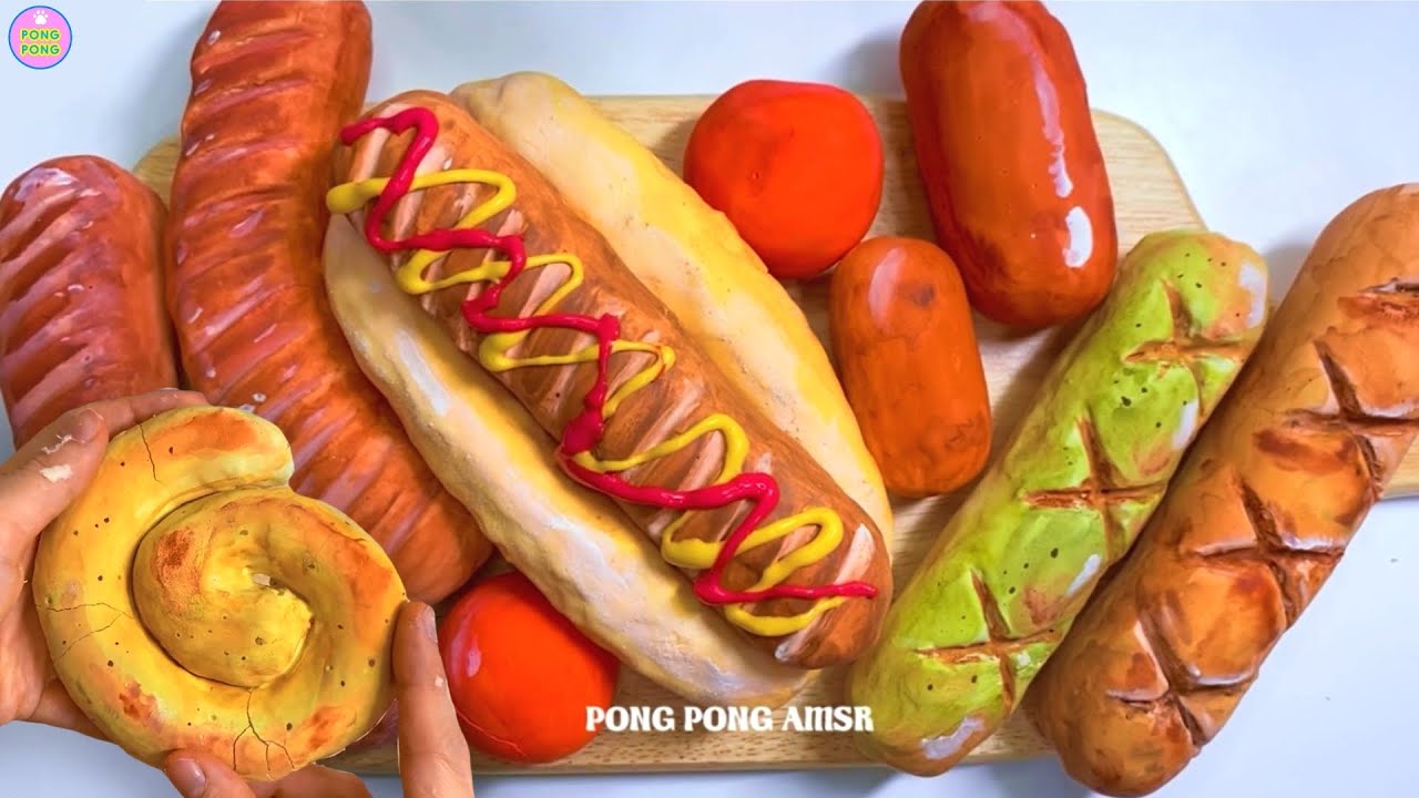 SAUSAGE CLAY CRACKING PLASTER 소세지 세트 석고점토 부수기 石膏クレイクラッキング NO TALKING ASMR 부수는 쾌감
