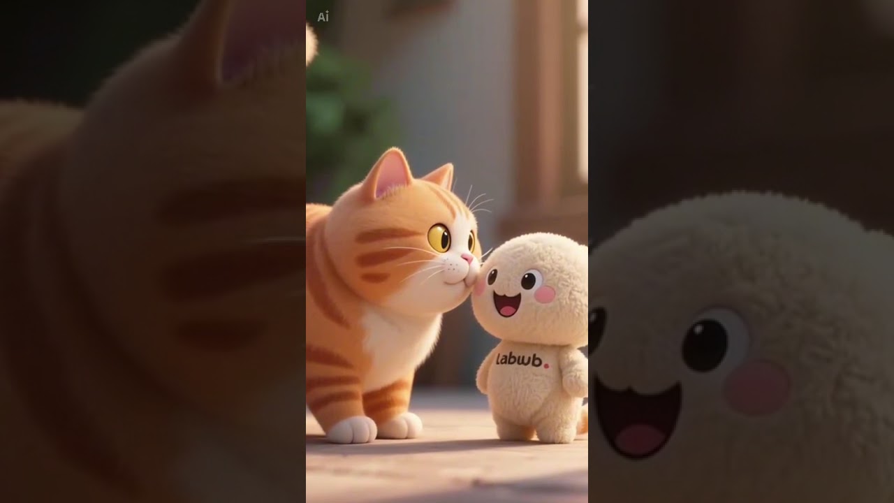 Persahabatan kucing oyen dan labubu imut 