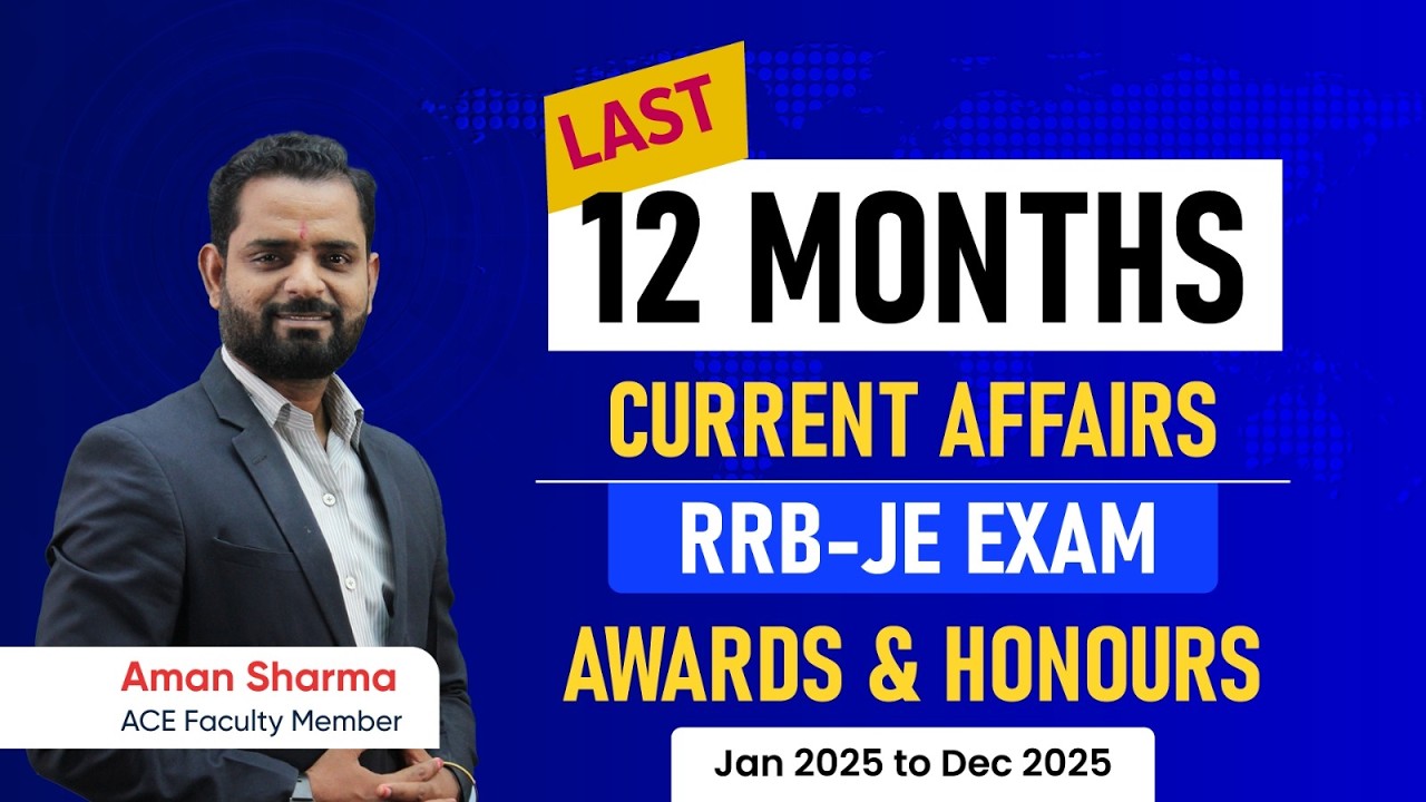 Awards & Honours | Last 12 Months Current Affairs | ACE Online & ACE Engg. Academy
