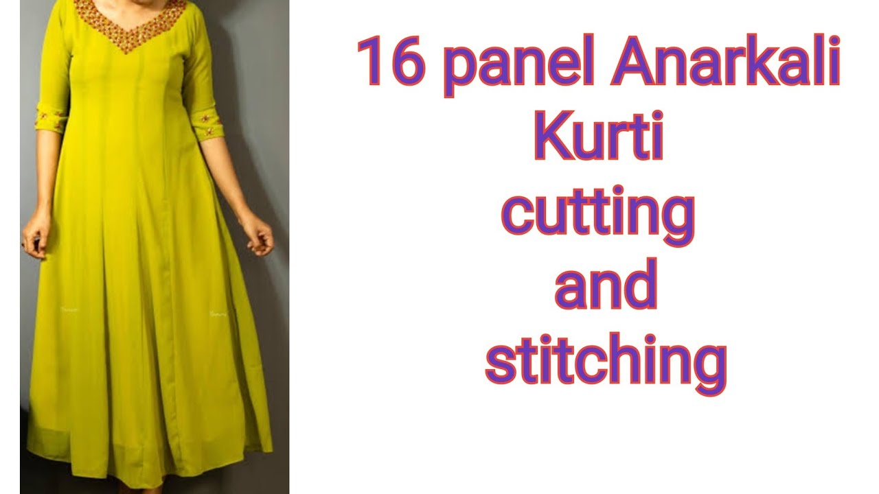 16 Panel Anarkali Cutting and Stitching
