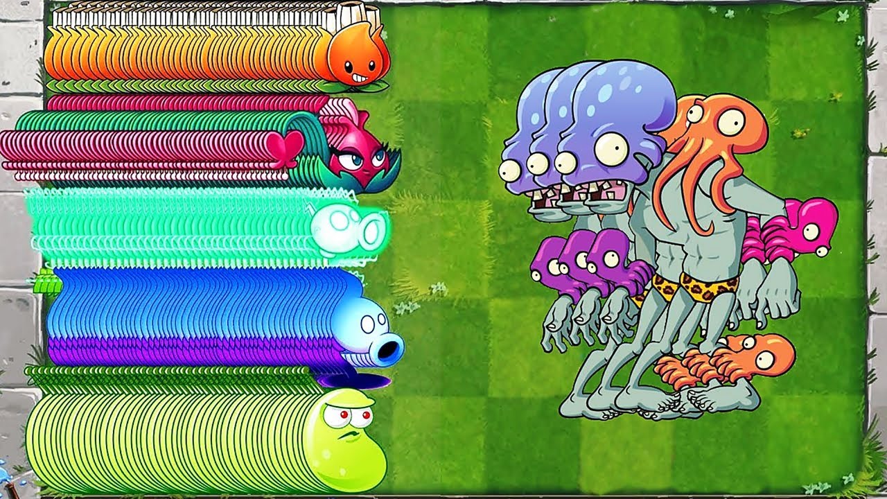Plants vs  Zombies 2: All Plants Max Level Power-up Vs Octo Zombie
