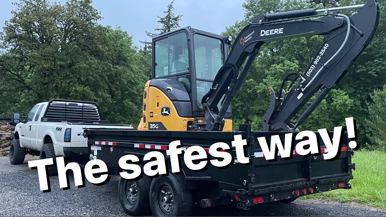 How to CORRECTLY load a mini excavator in a dump trailer
