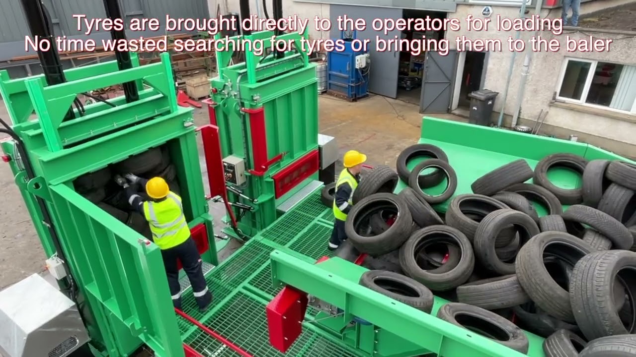 Gradeall Inclined Tyre Baler Conveyor