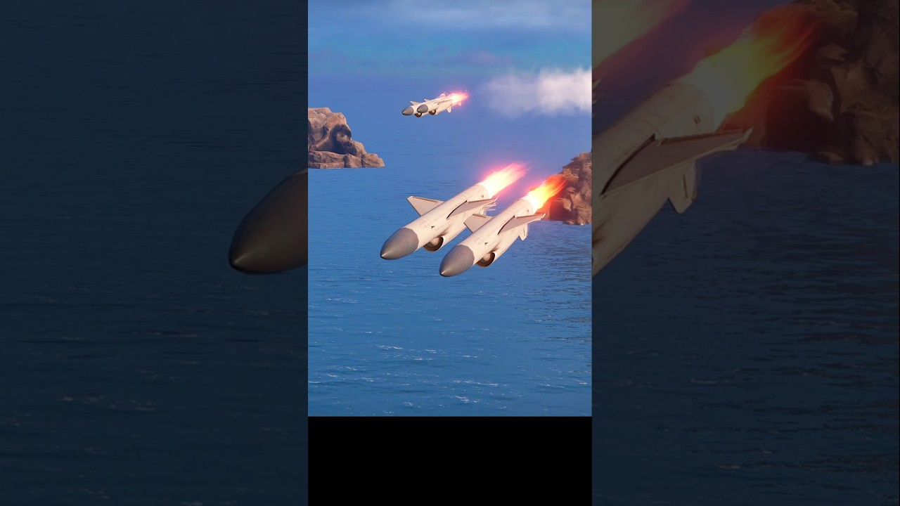 Nuclear Warhead☢️ P-500 Bazalt (Nuke) Soviet anti-ship missile launch in Modern Warships | #Shorts