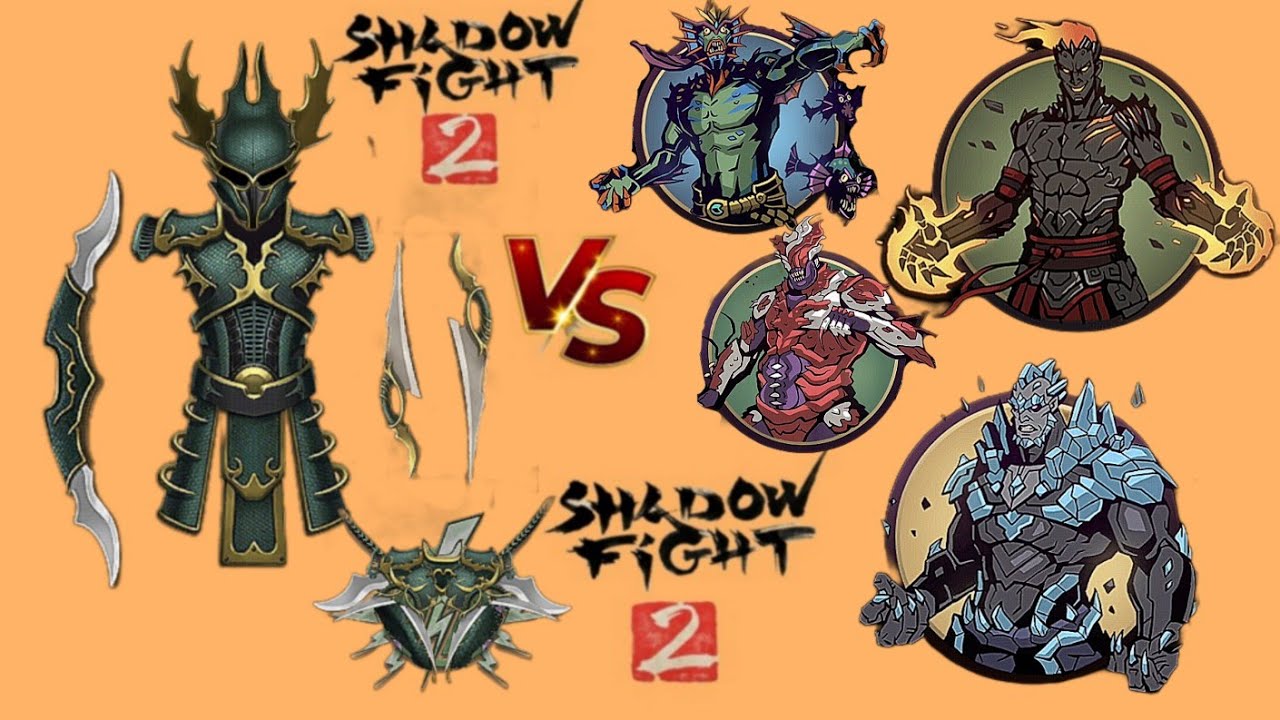 DRAGON SET VS UNDERWORLD BOSSES PART 1 || Shadow Fight 2