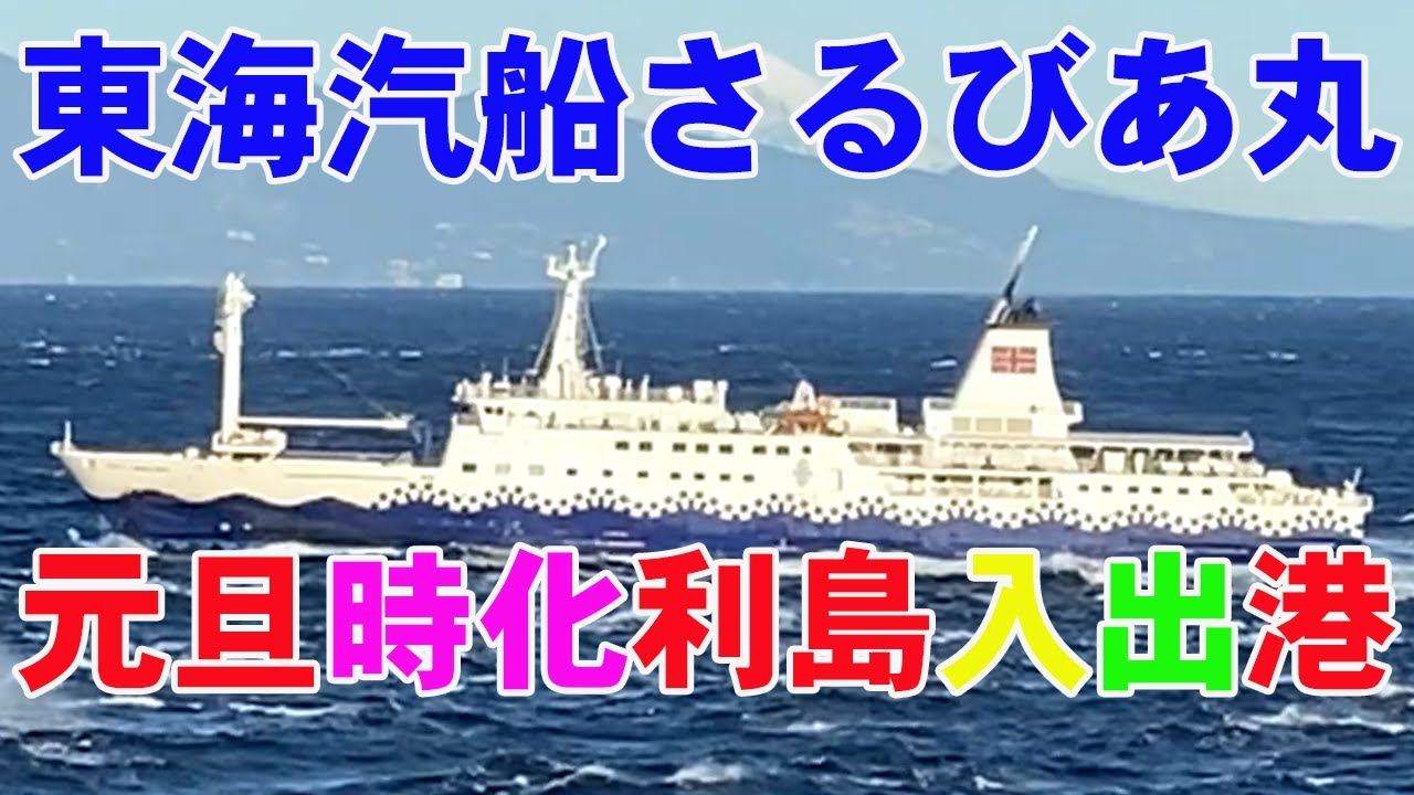 東海汽船さるびあ丸　利島入出港　2022.1.1