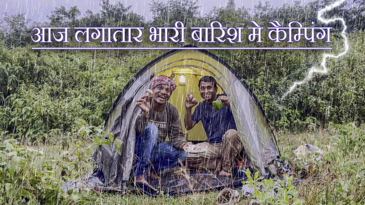 Camping In Mountain Forest With Nonstop Heavy Rain | Enjoyed the rain in the forest today