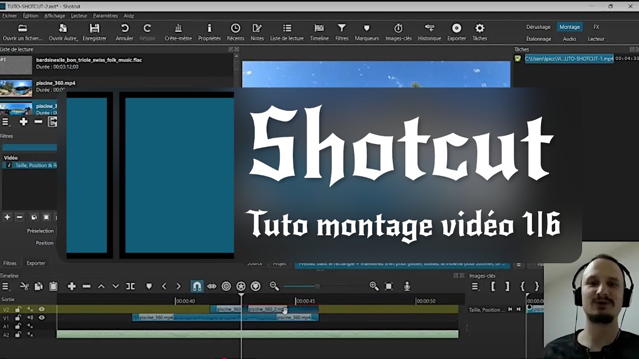 TUTO Création Vidéo Shotcut FR 1/6 🇨🇭 - Les Bases [Playlist complète en description]