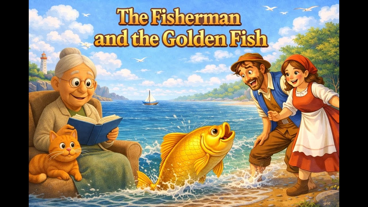 The Fisherman and the Golden Fish | Gentle Bedtime Story for Kids with Lullaby