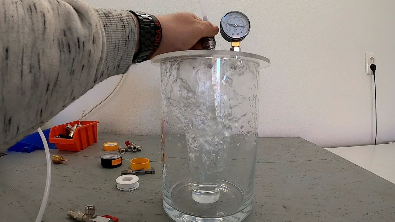 DIY fridge compressor vacuum chamber