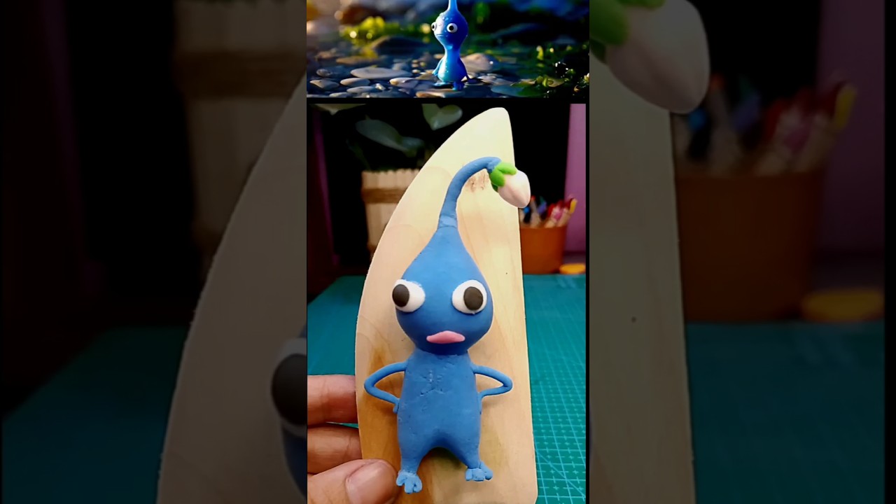 I Made Blue Pikmin|Clay Art #shortsfeed#pikmin#diy #clayart