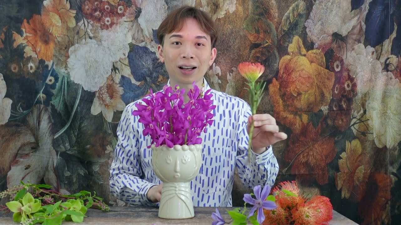 夏日熱帶女王頭像花作 Queen's head Vase Special | OMAKASE 大師SOLOMON 花藝教室 | 家居鮮花插花擺設