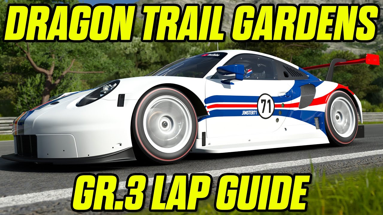 GT7 Daily Race B Lap Guide - Dragon Trail Gardens - Gr.3 Porsche 911 RSR - Racing Hard Tyres