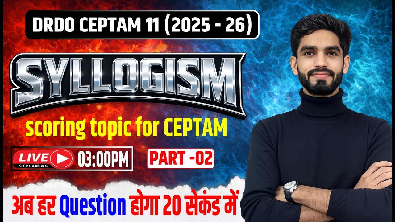 Score 40/40 in Reasoning! 🏆 Day 37 : SYLLOGISM | Abhishek Choudhary #drdoceptam11 #rrbje2026