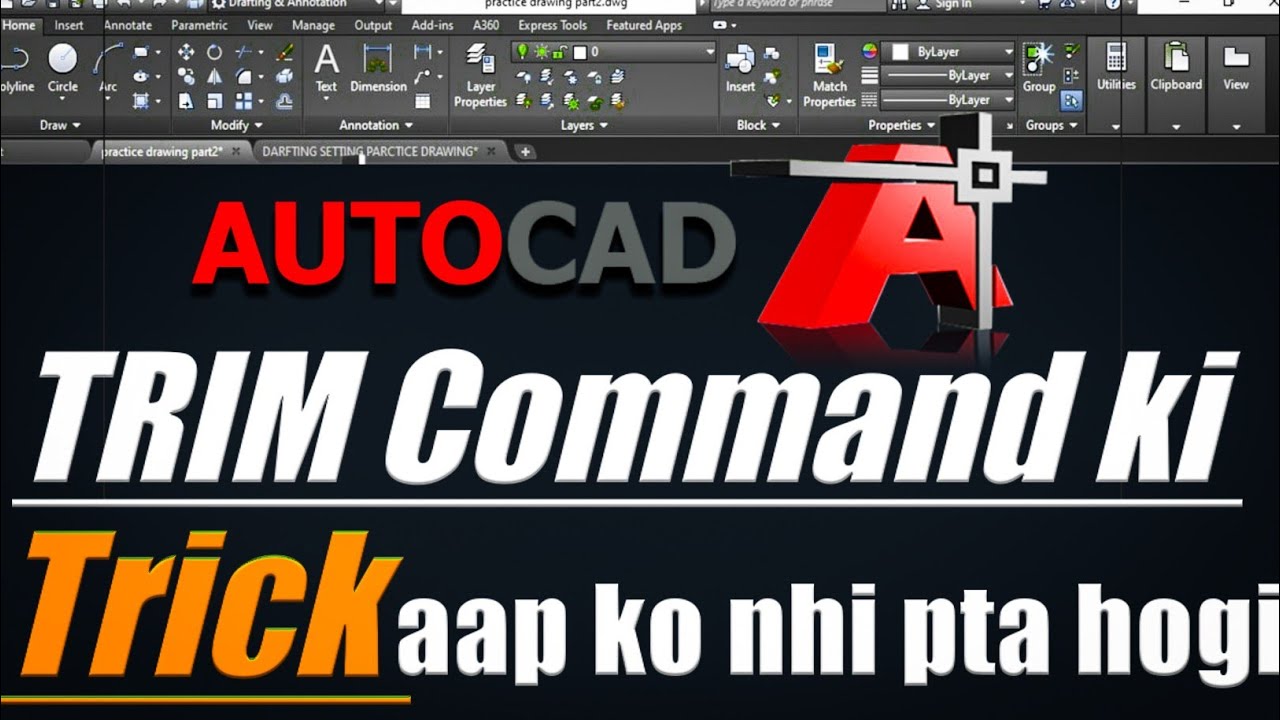 AutoCAD Trim Command Ki ye Trick Aap Ko Nhi Pta Hogi || AutoCAD Tips and Tricks ||