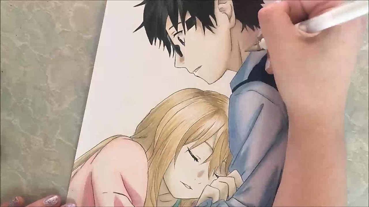 Kaori & Kousei Speed Drawing (Your Lie in April)