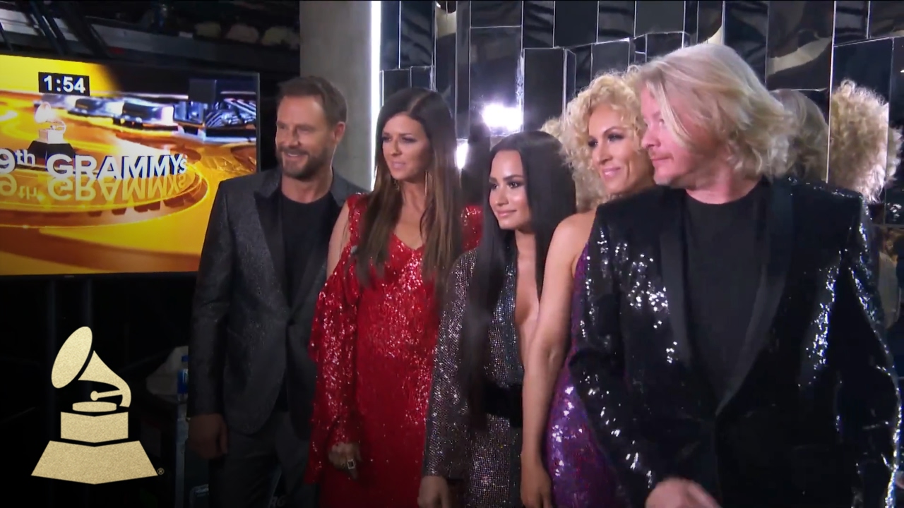 Demi Lovato and Little Big Town Dance Like The Bee Gees | Backstage | 59th GRAMMYs