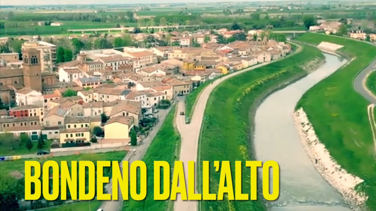 Bondeno dall’alto, col Panaro e il Burana