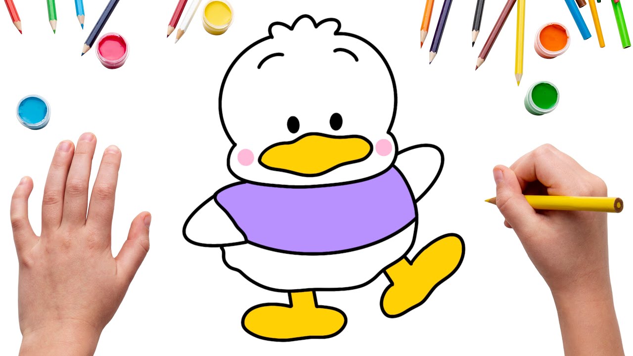 Super easy! How to Draw Pekkle Duck 🦆 | Easy & Fun Drawing for Kids!