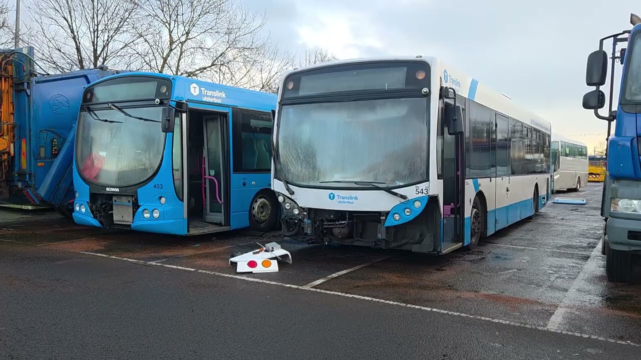 Ex Ulsterbus Scania Solar Rurals , Enviro 300s & Sunsundegui Siderals at Hamills Scrap Yard.