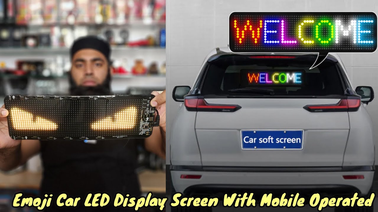 Emoji Car LED Display Screen Art Interactive Digital Frame Bluetooth APP Controlled #universal
