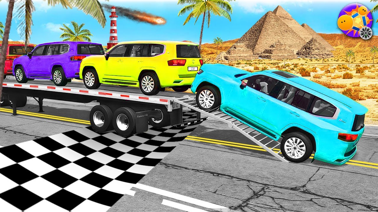 Truck vs Giant Speed Bumps – Extreme Physics Simulation (BeamNG.Drive) #9 🚆