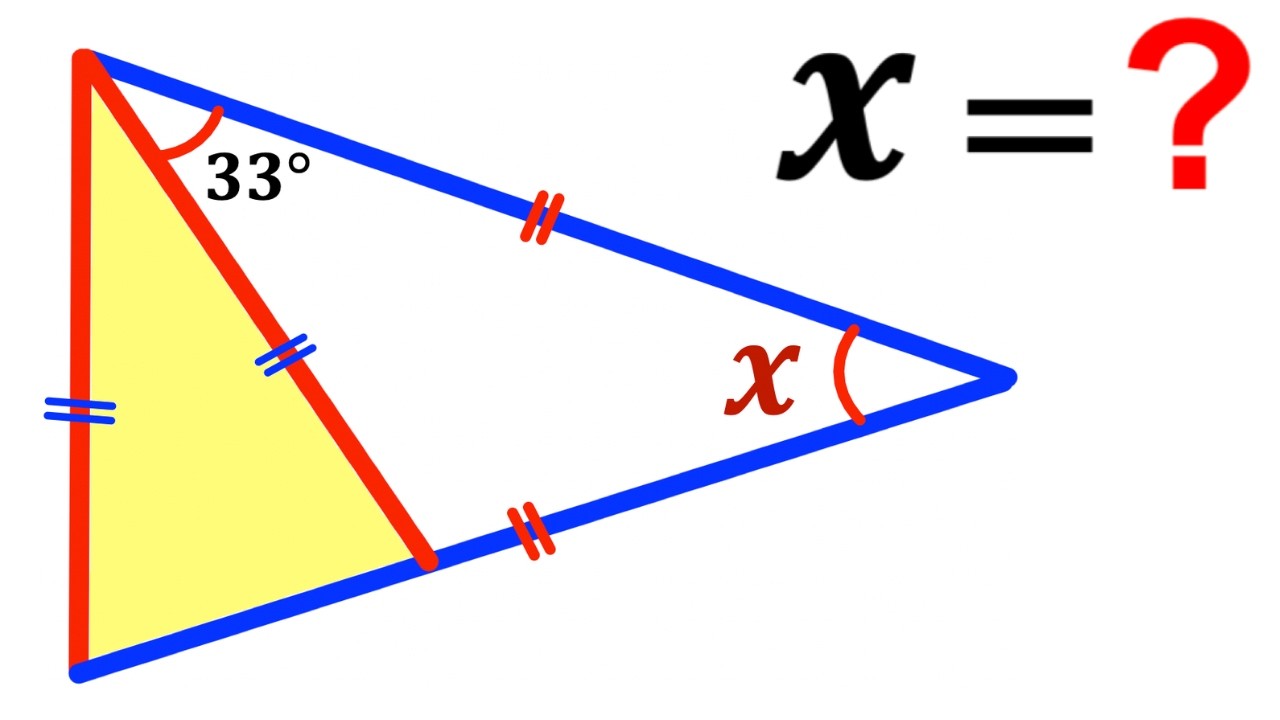 Can you find the angle X? | (Triangle) | #math #maths | #geometry