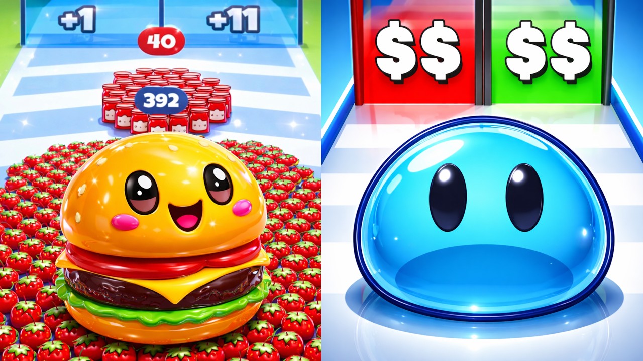 Food Run vs Slime Run Race – Relaxing Satisfying SpeedRun Gameplay