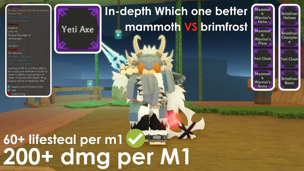200+ M1 (Yeti axe) Full build with Brimfrost set  |  Roblox Rune slayer