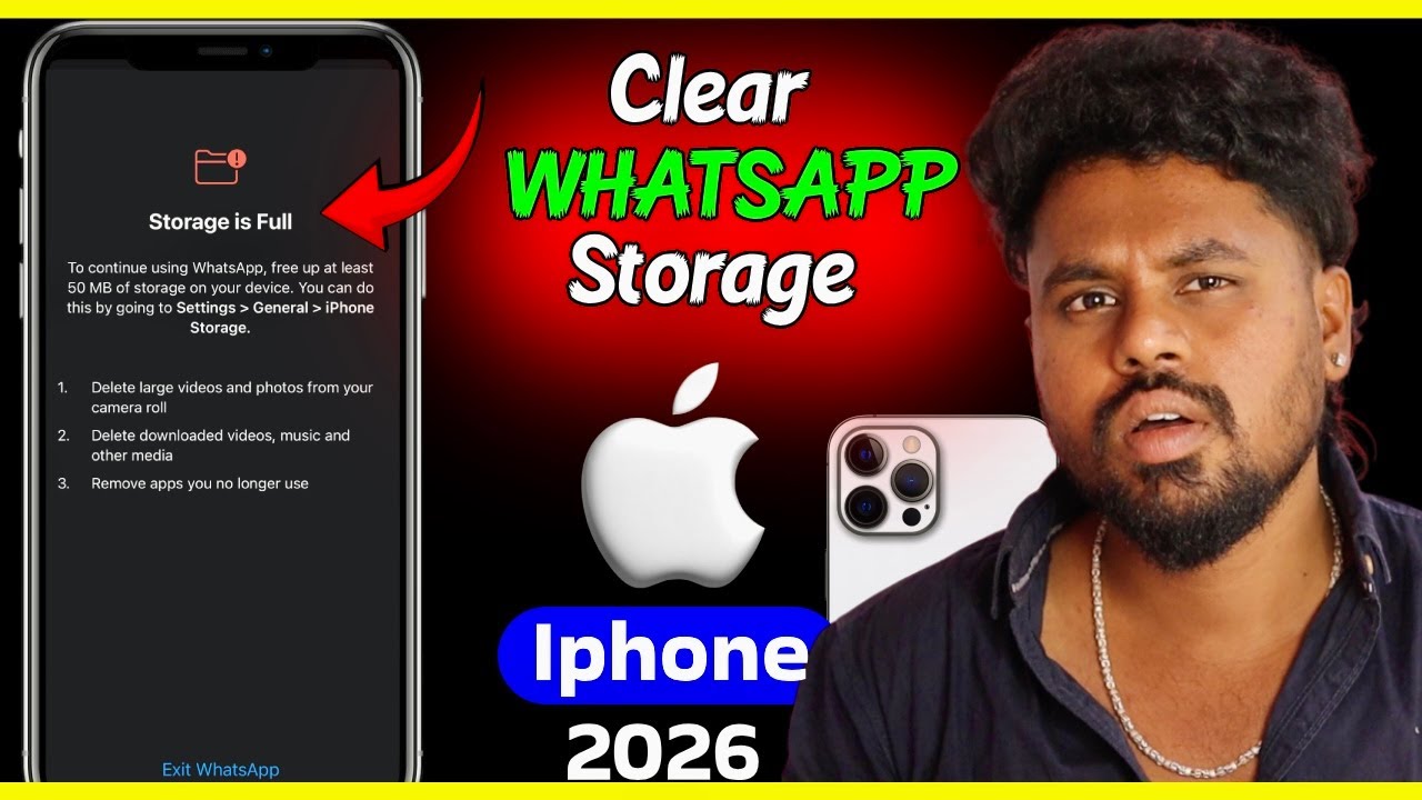 How to Clear WhatsApp Storage on iPhone ✅ iPhone WhatsApp Storage Full Problem Solved 🔥