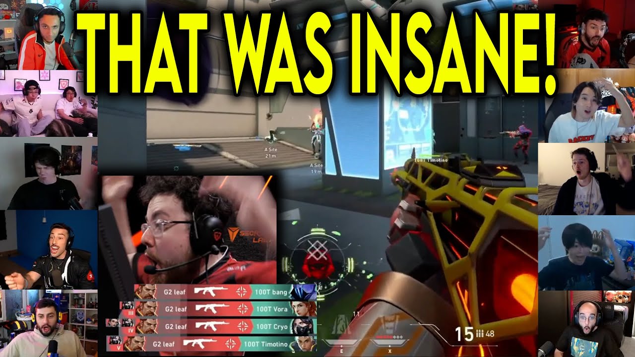 Valorant Streamers Reacts To G2 Leaf HITTING THE CRAZIEST ACE Against 100T In VCT
