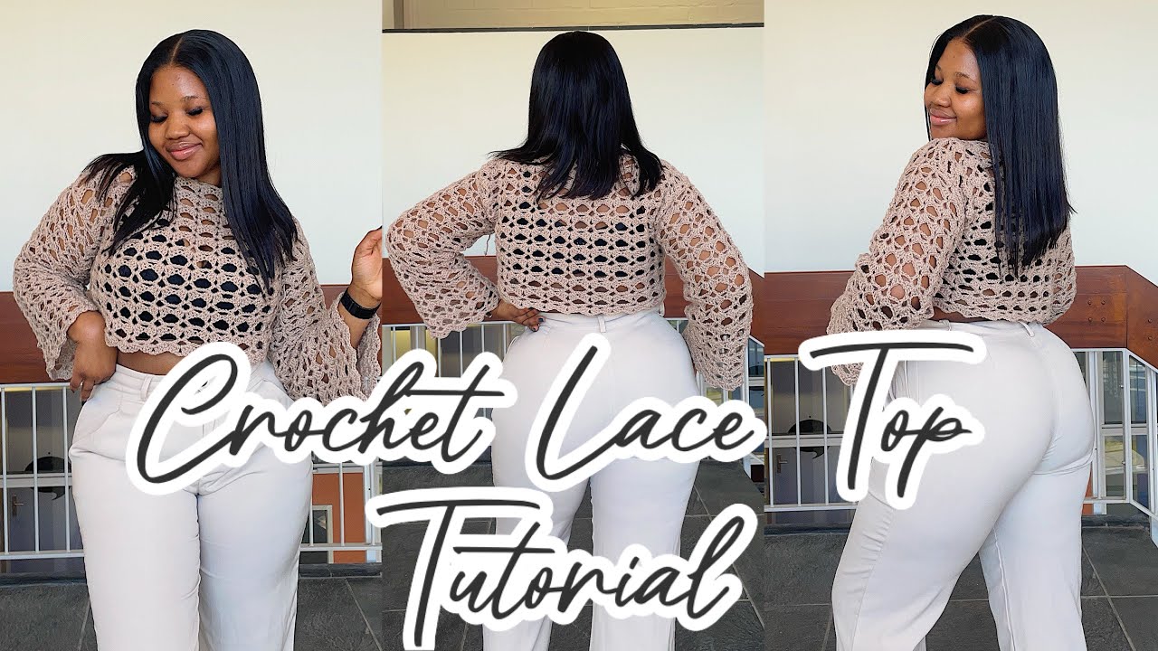 Easy Crochet Lace Top Tutorial/ long sleeves crochet fall top/ detail tutorial