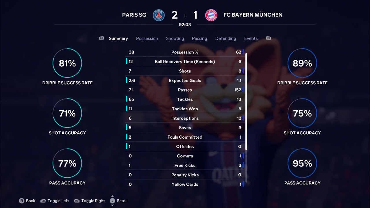 PARIS SAINT GERMAIN 2-1 BAYERN MUNICH FIFA26UEFACHAMPIONSLEAGUESIMMATCH MATCHDAY 78 LEAGUE PHASE