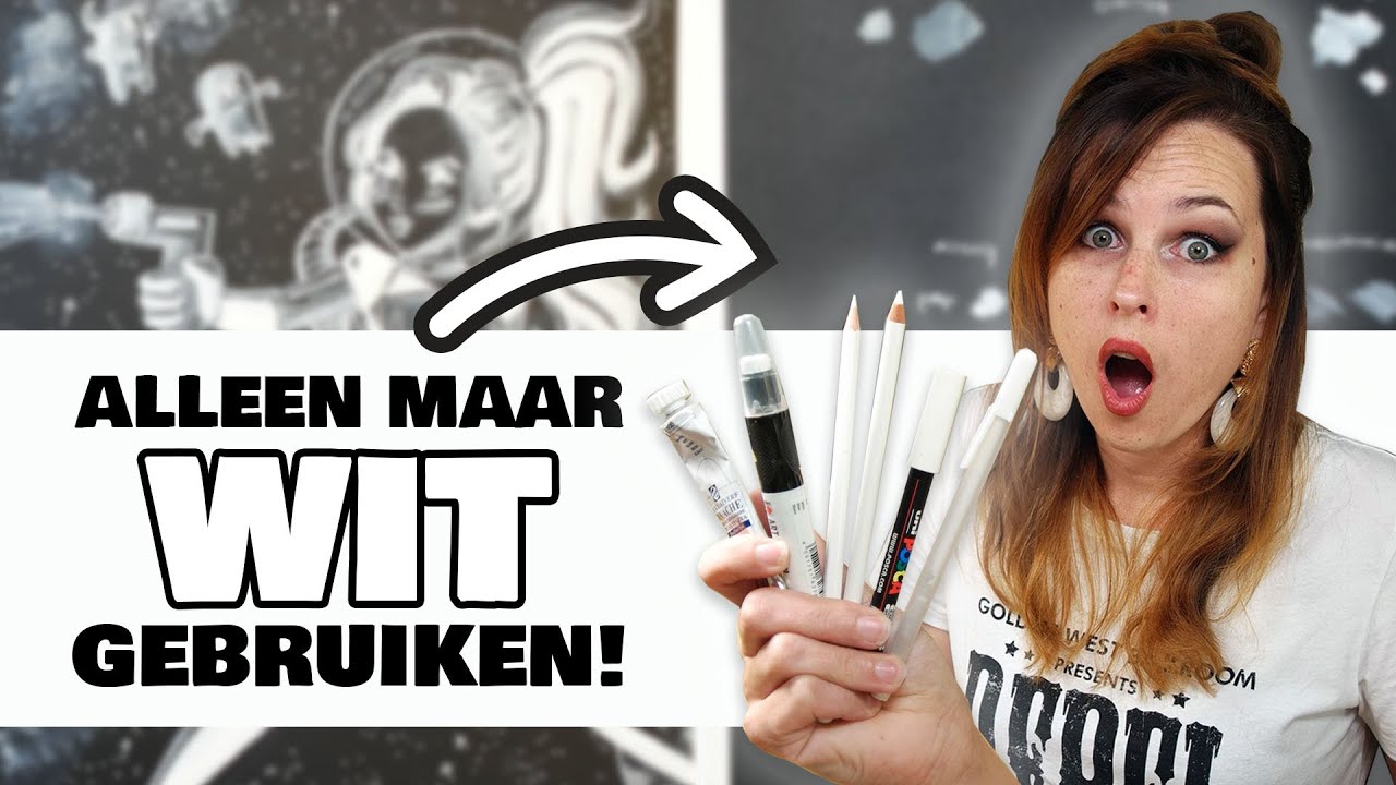 DIT HAD IK NIET VERWACHT! - ALLE WITTE ART SUPPLIES gebruiken die ik heb! - 1 kleur Challenge