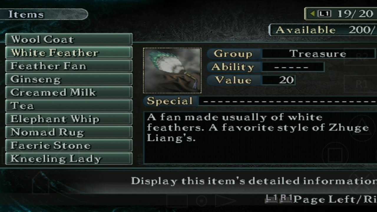 All Items Game ROTK X PS2 Aether Part 2/2